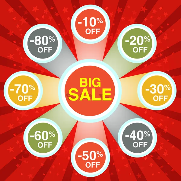 Big Sale Red Poster — Stock Vector