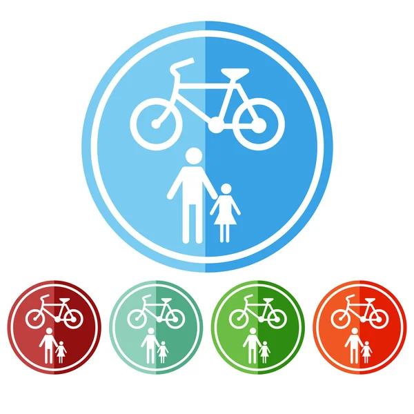 Tecken tillåta endast fotgängare och cyklar. — Stock vektor