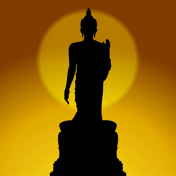 Sziluettjét Thai Buddha. — Stock Vector