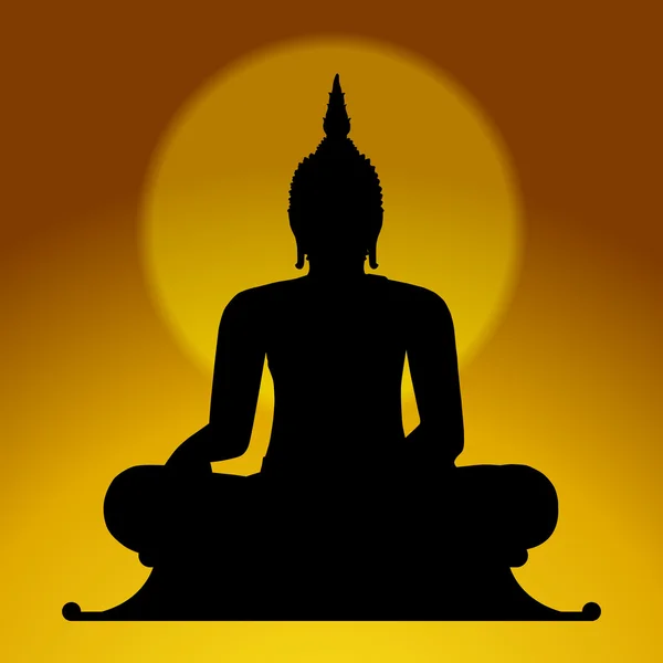 Silhouet van een Thaise Boeddha. — Stockvector