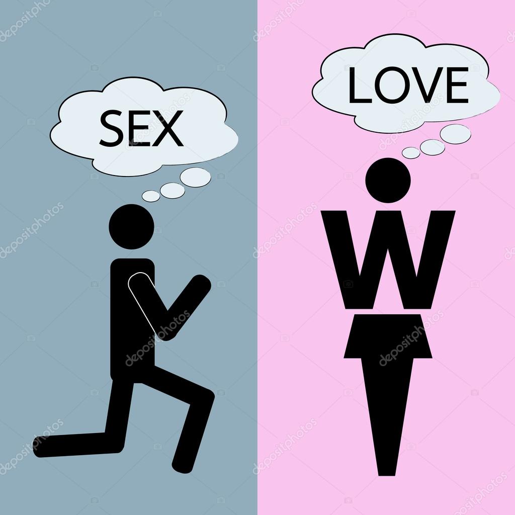 Man en vrouw denken over liefde en seks