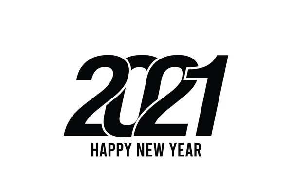 2021年白底新年快乐 2021年金字矢量设计 — 图库矢量图片