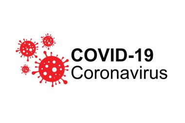 COVID-19 adında bir Coronavirus hastalığı. Simge logosu tehlikeli virüs vektör çizimi.