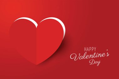Sevgililer günün kutlu olsun, kâğıttan Red Heart. Çok iyi bir tatil kartı. İllüstratör