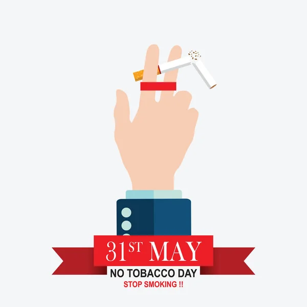 Mayıs Dünya Tütün Yok Günü Sigara Içme Günü Farkındalığı Yok — Stok Vektör