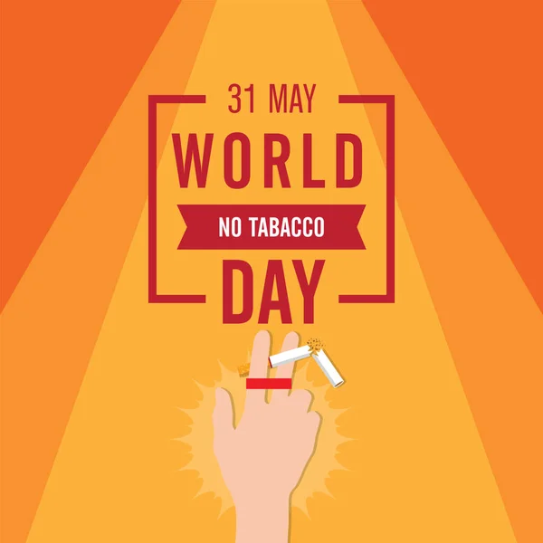 Maj Världsdagen Mot Tobak Rökning Förbjuden Dag Förgiftning Cigarett Vektor — Stock vektor