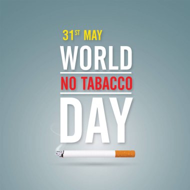 31 Mayıs Dünya Tütün Yok Günü. Sigara içme günü farkındalığı yok. Sigara zehirlenmesi. Vektör. Görüntü