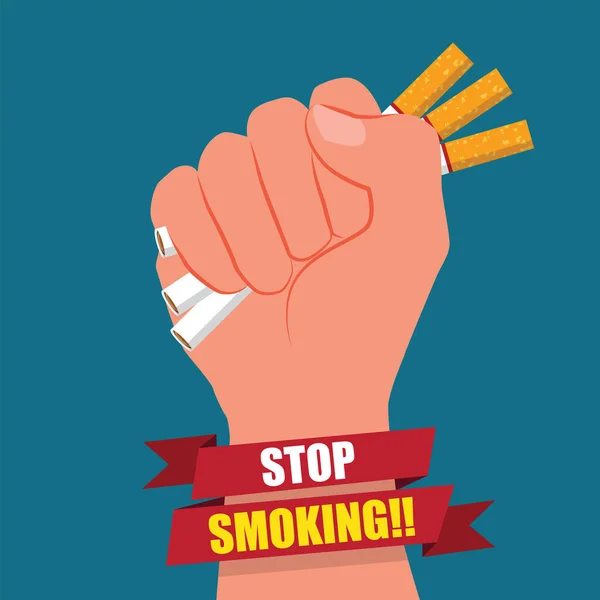Cigarettes Fist Hand Giving Smoking Stop Smoking Concept May 31St — Stock Vector