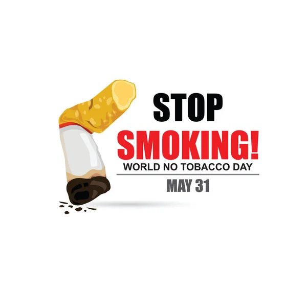 Sigara Içmeyi Bırak Mayıs Dünya Tütün Yok Günü Sigara Içme — Stok Vektör