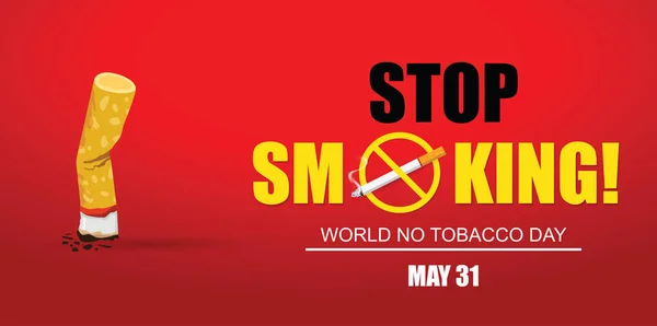 Sluta Röka Maj Världsdagen Mot Tobak Rökning Förbjuden Dag Förgiftning — Stock vektor
