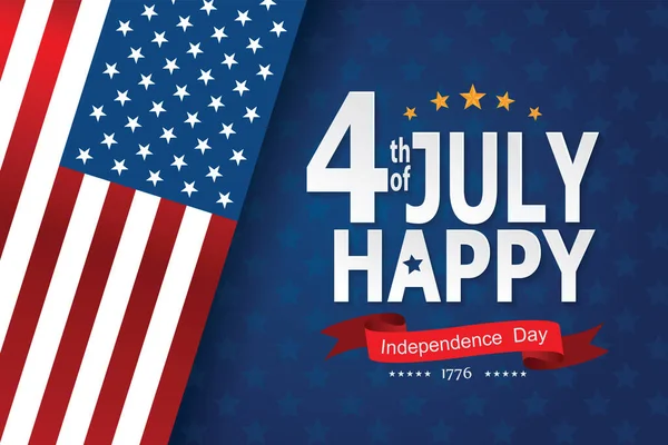 Estados Unidos América Feliz Dia Independência Cartão Saudação Banner Ilustração —  Vetores de Stock