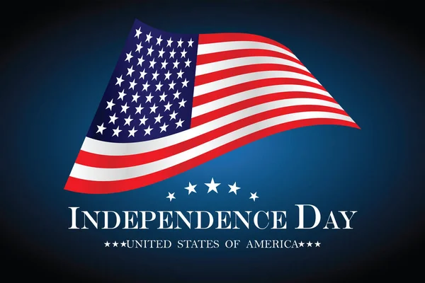 Dia Independência Eua Fundo Azul Com Bandeira Dos Estados Unidos —  Vetores de Stock