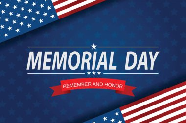 Anma Günü - ABD bayrağı Vektör illüstrasyonunu unutmayın ve onurlandırın.