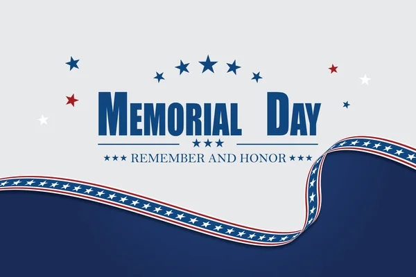 Memorial Day Remember Honor Usa Flag Vector Illustration — Stock Vector