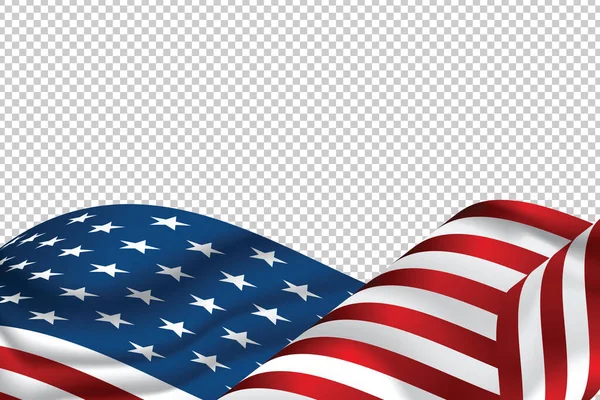 Zwaaiende Vlag Van Verenigde Staten Van Amerika Illustratie Van Golvende — Stockvector