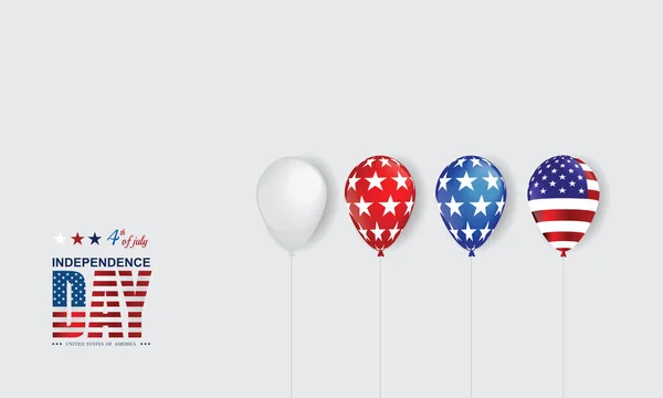 Juli Poster Template Usa Onafhankelijkheidsdag Viering Met Amerikaanse Ballonnen Usa — Stockvector