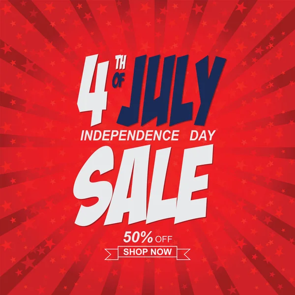 Fjärde Juli Usa Självständighetsdag Försäljning Banner Design Mall Vektor Illustration — Stock vektor