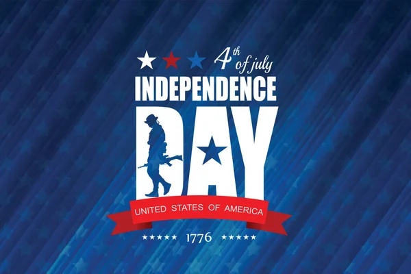 美国独立日快乐贺卡 横向矢量插图 7月4日美国假日设计元素 — 图库矢量图片