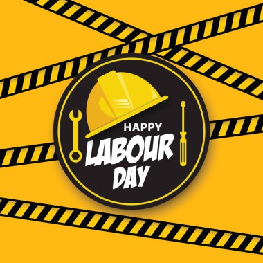 İşçi Bayramı bayrağınız kutlu olsun. Tasarım şablonu. Vektör illüstrasyonu