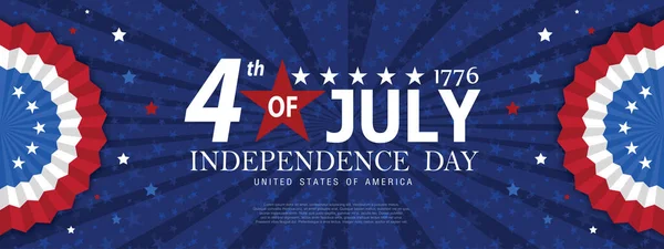 Estados Unidos América Feliz Dia Independência Cartão Saudação Banner Ilustração — Vetor de Stock