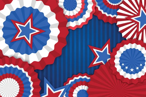 Juli Banner Vector Illustratie Onafhankelijkheidsdag Amerikaanse Vlag Met Juli Blauwe — Stockvector
