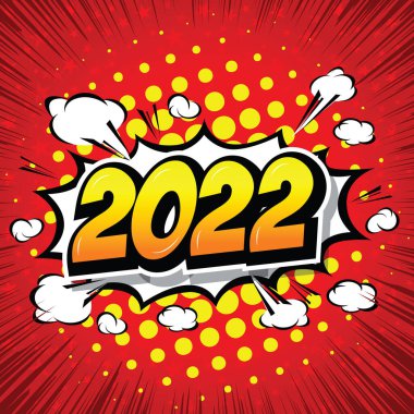 2022 Comic Speech Bubble çizgi filmi. resim ve illüstrasyon vektör dosyası.