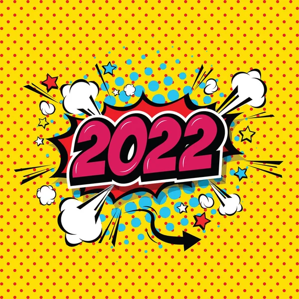 2022 Comic Speech Bubble Cartoon Art Illustration Fichier Vectoriel — Image vectorielle