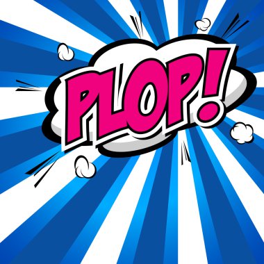 Plop! Komik ifade vektör metin