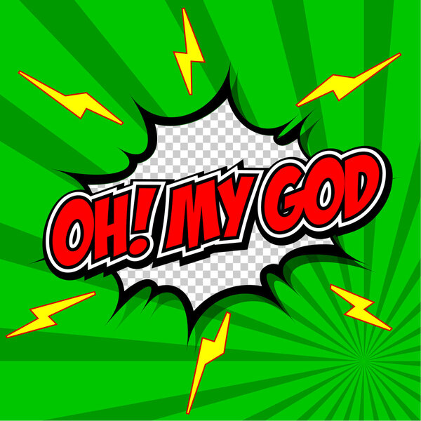 О да! My God Comic Speech Bubble, мультфильм
.