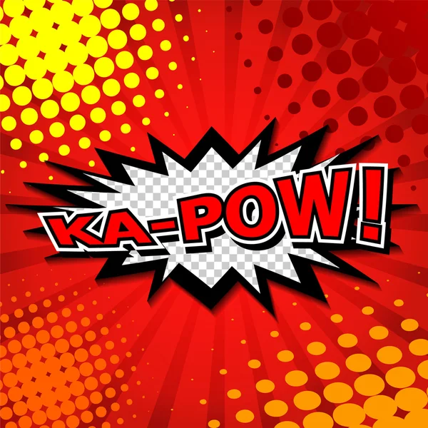 Ka-pow! Bolha de fala em quadrinhos, Desenhos animados . — Vetor de Stock
