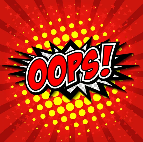 Oops! -Komik konuşma balonu, çizgi film.