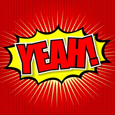 Evet! Komik konuşma balonu, çizgi film.