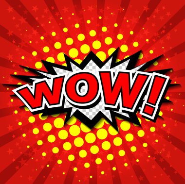 Vay canına! Komik konuşma balonu, çizgi film.