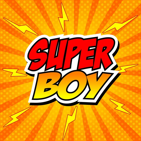 Superboy комічний спливаючу підказку. Illustrator Eps 10 — стоковий вектор