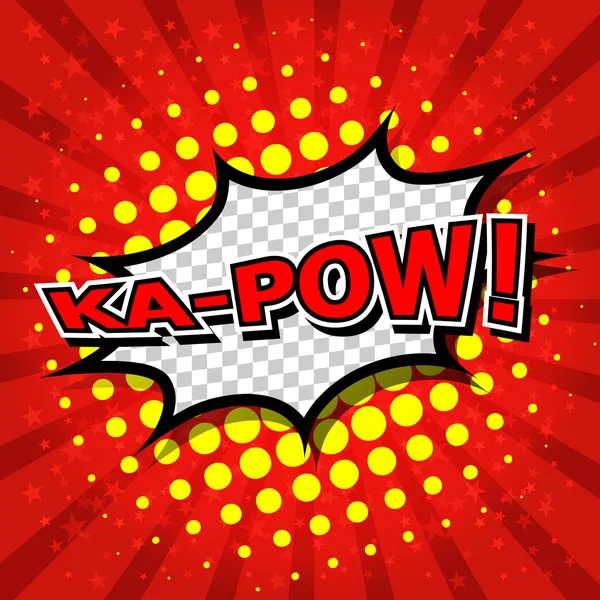 Ka-pow! Comic Speech Bubble, Cartoon. — Stock Vector