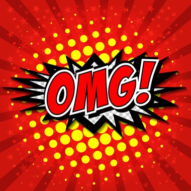 Aman Tanrım! Komik konuşma balonu, çizgi film.