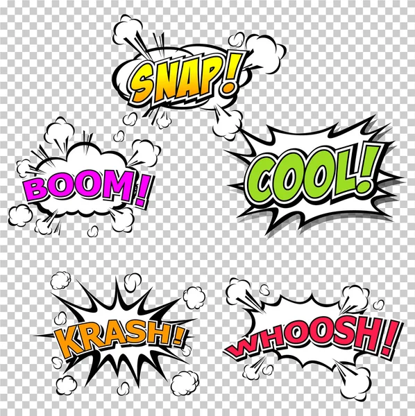 Collection multicolored comic sound Effects — Stock Vector