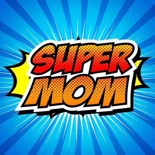 Feliz Día de la Madre Super Héroe Mamá — Vector de stock