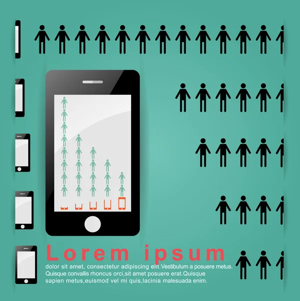 A vida será muito feliz quando o Mobile for menos . — Vetor de Stock