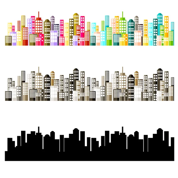 Abstrato colorido Cidade Skyline Vector —  Vetores de Stock