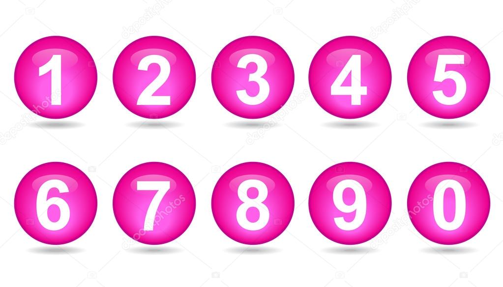 collection of numbers - Pink spheres.