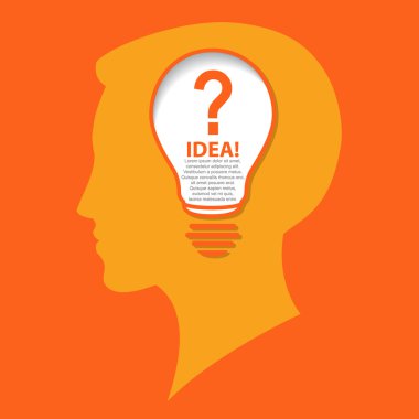 insan kafası ile fikir kavramı.