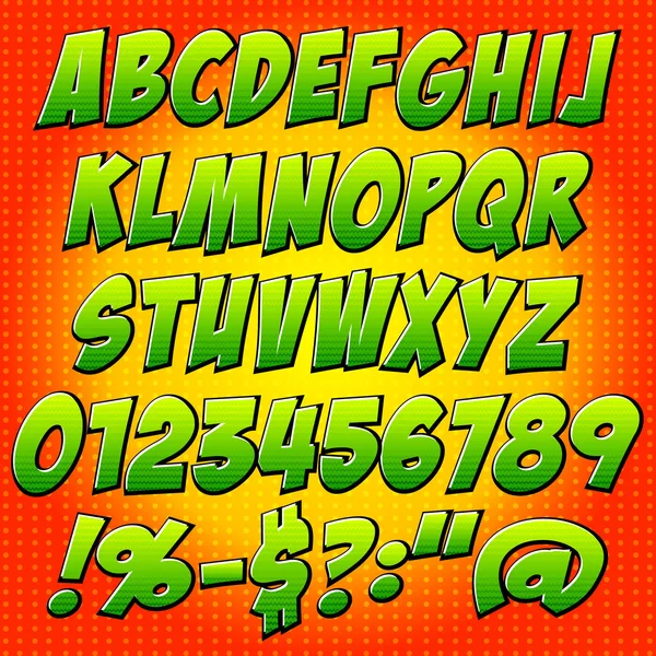 Comics style alphabet collection set — Stock Vector