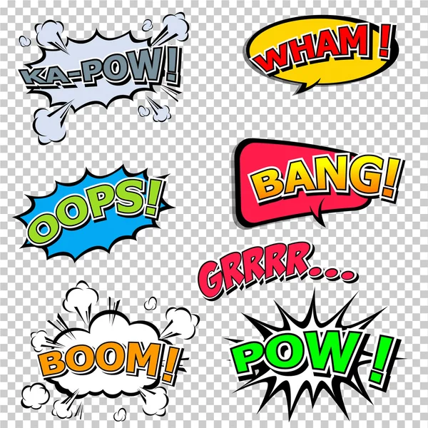 Collection Multicolored Comic Sound Effects. — Stock Vector