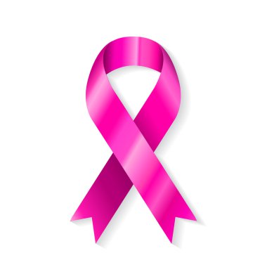 Beyaz arkaplanda izole edilmiş pembe kurdele.