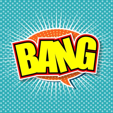 Bang! Komik konuşma balonu, çizgi film.