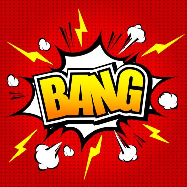 Bang! Komik konuşma balonu, çizgi film.