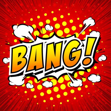 Bang! Komik konuşma balonu, çizgi film.