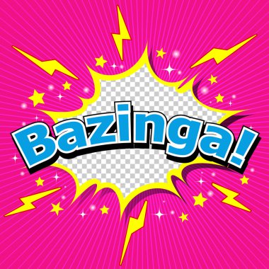 Bazinga! Komik konuşma balonu, çizgi film.