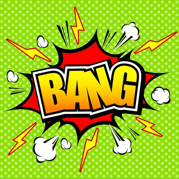 ¡Bang! Discurso cómico Burbuja, Dibujos Animados . — Vector de stock